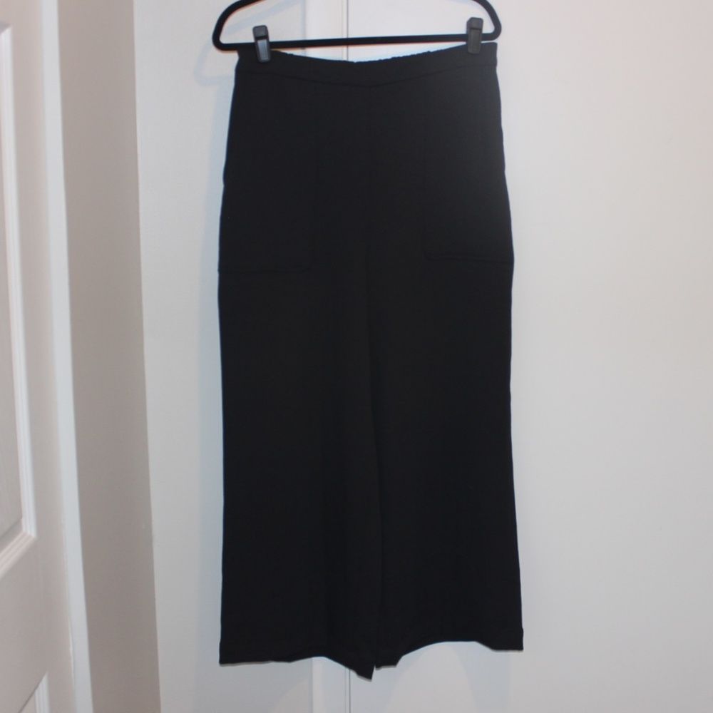 Aritzia Wilfred High Waisted Wide Leg Black Pants Women Size Large
